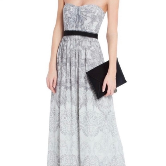 BCBGMAXAZRIA Amber Strapless Maxi Dress size 4 lace - Picture 3 of 4